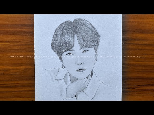 How to draw Suga BTS | pencil sketch tutorials | easy drawing step by step  | រៀនគូរ - YouTube
